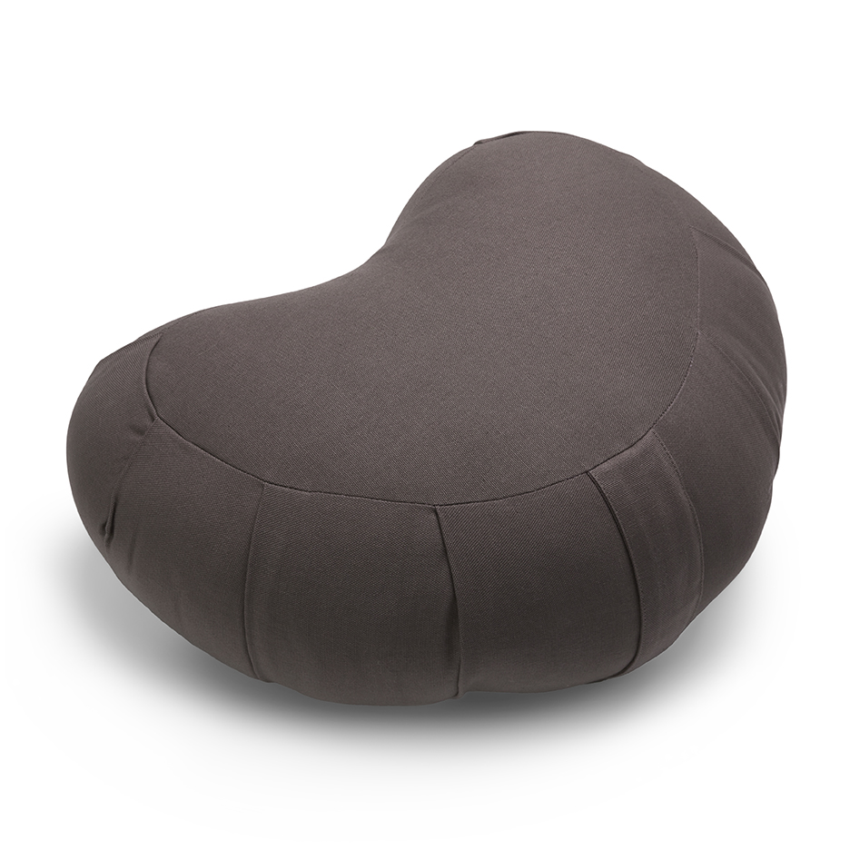 Zafu halvmåne meditationspude Cool Grey - Cocoon Company Zafu halvmåne meditationspude med kapok i farven Cool Grey fra Cocoon Company