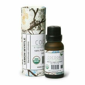 Økologisk Lemon Myrtle Olie 20 ml flaske og paprør fra Cocoon Company