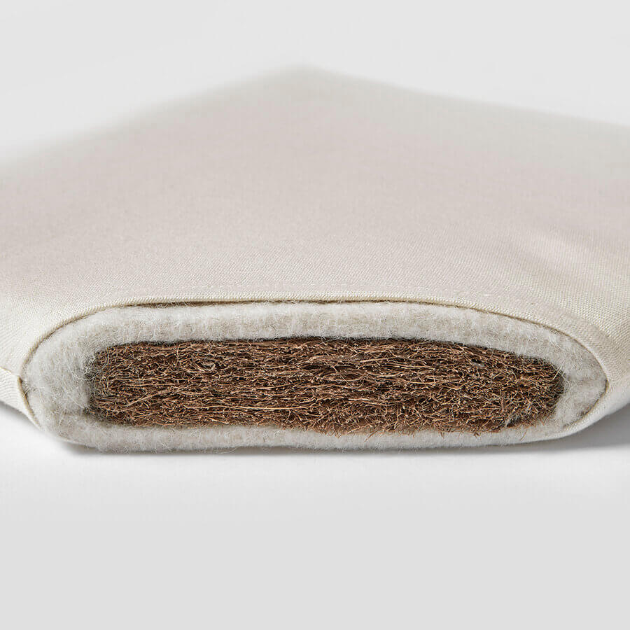 PAPILIO lift madras og barnevognsmadras Kokosfiber Tværsnit COCOON COMPANY Tværsnit af PAPILIO lift madras og barnevognsmadras med Kokosfiber fra COCOON COMPANY